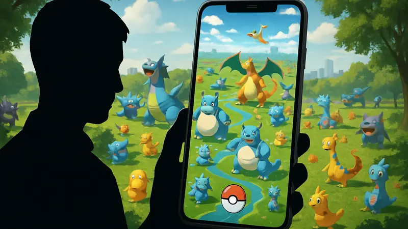 Массовое скопление редких покемонов на игровом экране Pokemon GO во время ивента.