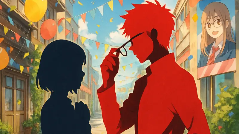 Аниме «Megane, Tokidoki, Yankee-kun»: праздничная иллюстрация от Наруки к ТВ-адаптации.