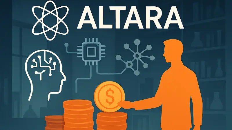 Логотип Altara и символы искусственного интеллекта, инвестиции в ИИ