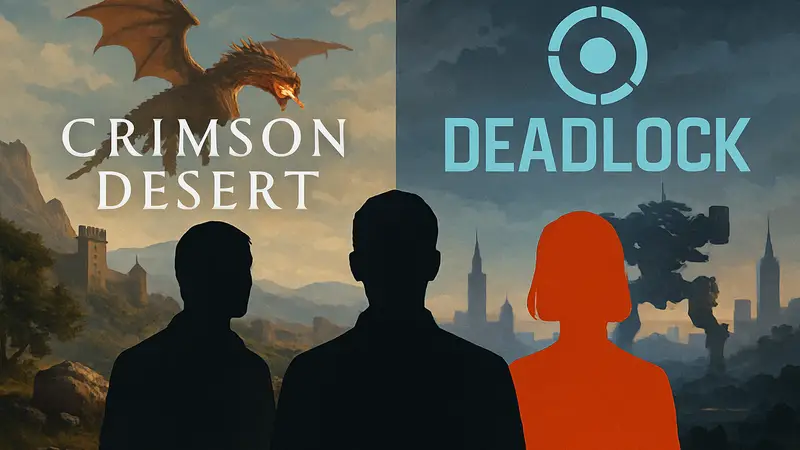 Логотипы игр Crimson Desert и Deadlock, новости игровой индустрии за 16 февраля.