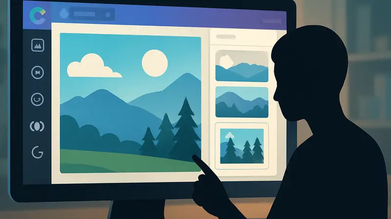 Интерфейс Canva с функцией Magic Layers, показывающий редактирование слоёв ИИ-изображения