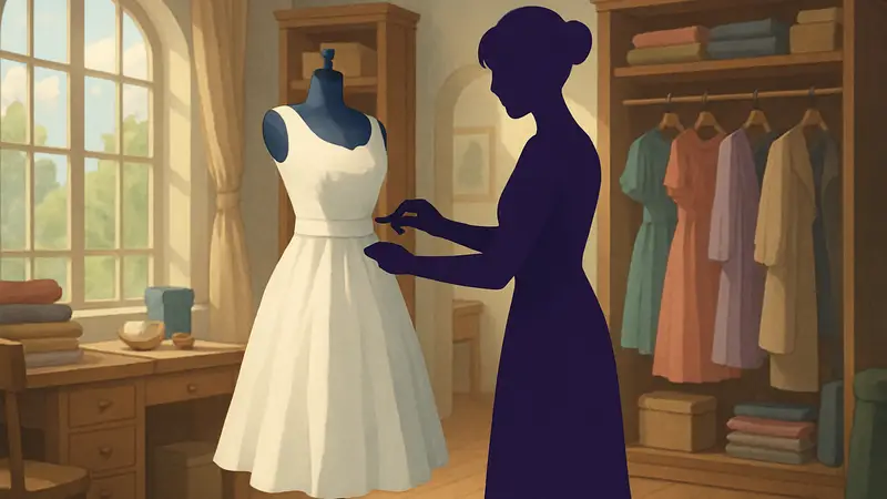 Скриншот из инди-игры Dressmaker, симулятора модельера.