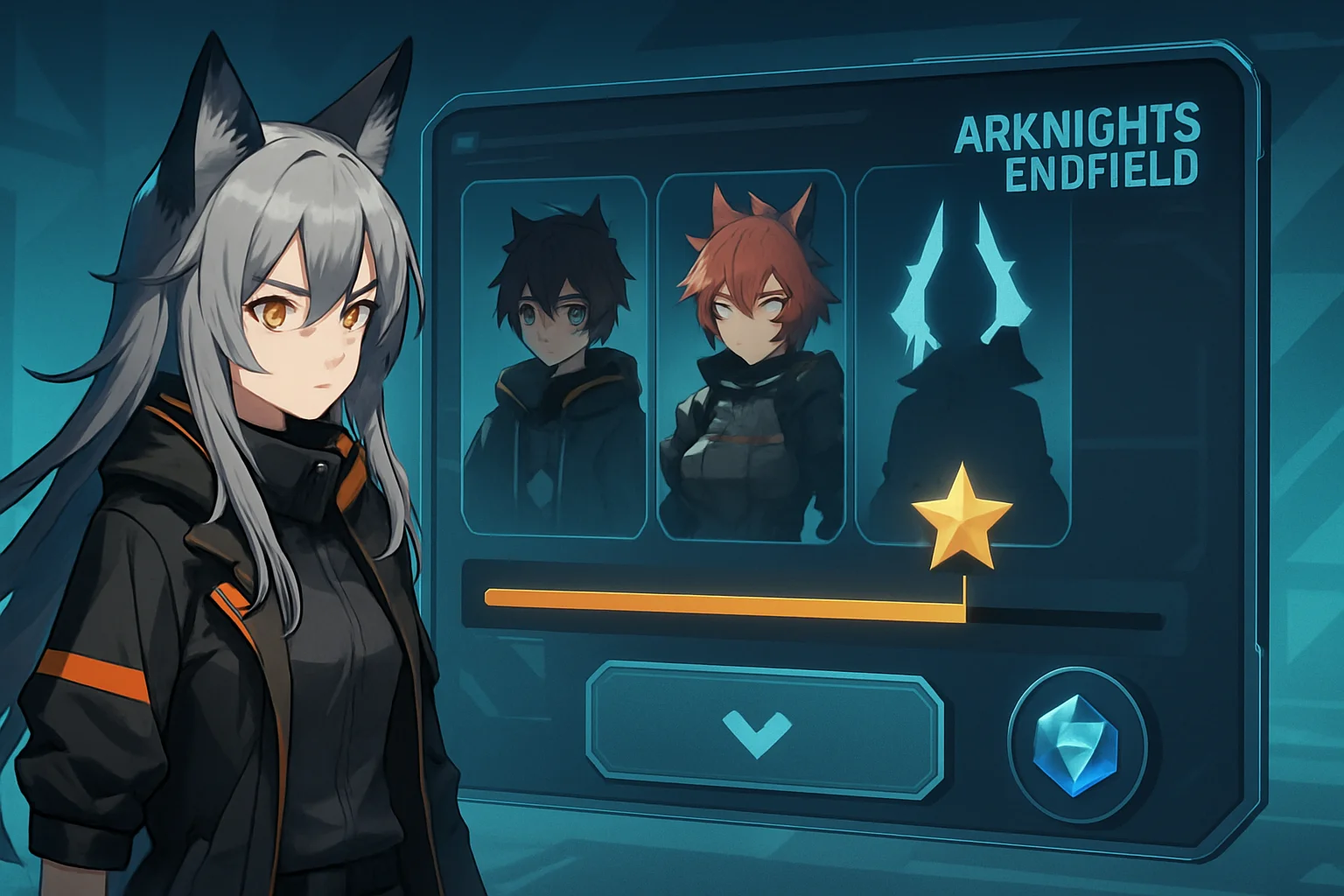 Изображение демонстрирует интерфейс системы "жалости" Arknights Endfield, показывая механики призыва.
