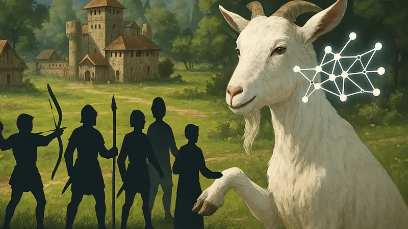 Коза-нейросеть в Age of Empires 2, управляющая юнитами для демонстрации принципов LLM