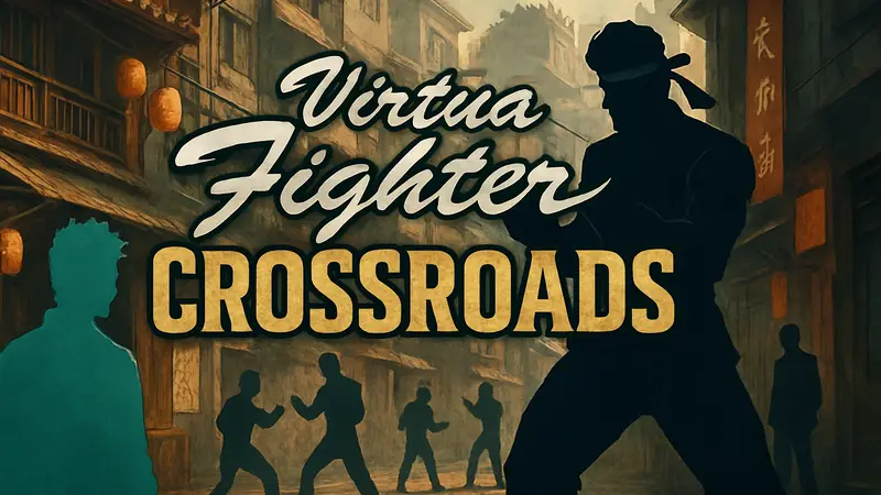 Логотип Virtua Fighter Crossroads, слияние стилей Shenmue и файтинга от RGG Studios.