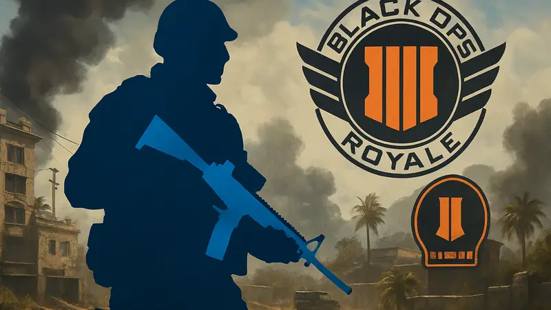 Обложка Call of Duty Warzone с оперативником и логотипом Black Ops Royale.
