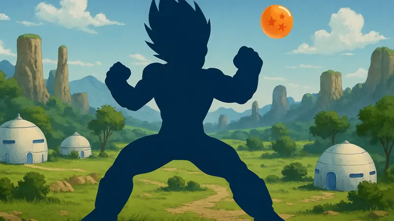 Веджета из Dragon Ball в боевой позе, иллюстрация к подборке лучших игр