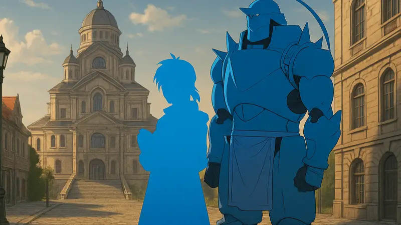 Кадр или постер из Fullmetal Alchemist: Brotherhood, символизирующий лучшие аниме-сериалы.