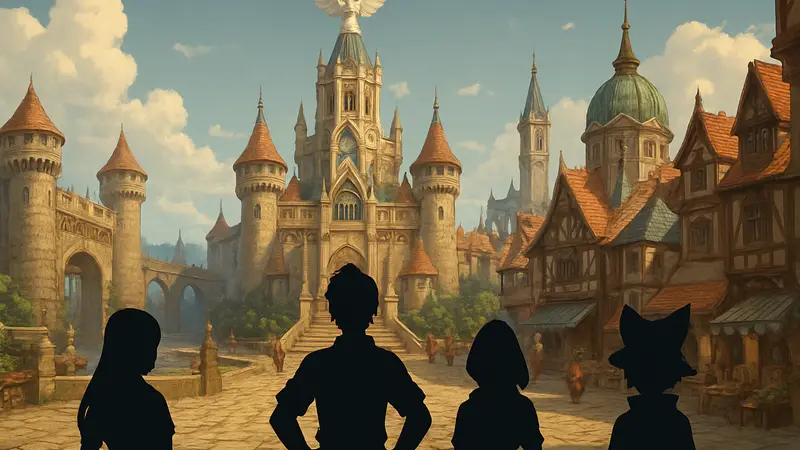 Воссозданная Александрия из Final Fantasy 9 в игре Pokopia, показывающая узнаваемые места.