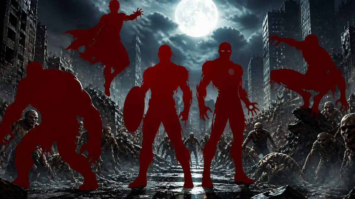 Постер анимационного проекта Зомби Marvel с супергероями-нежитью