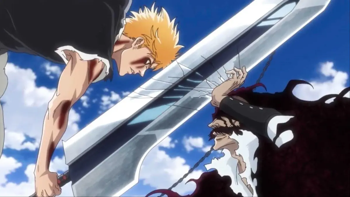 Yhwach appears to damage Ichigo's Bankai in Bleach: Thousand-Year Blood War.