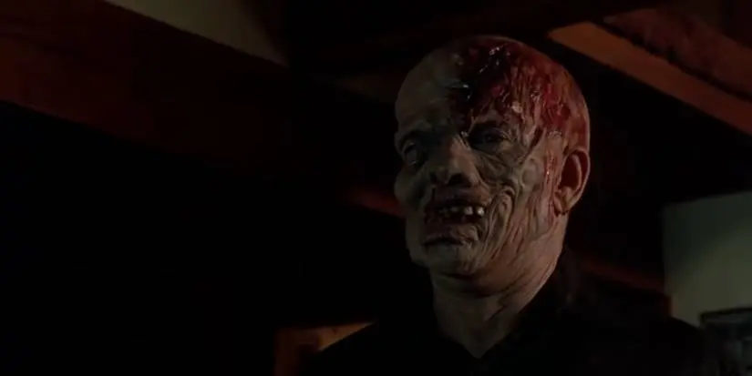 Jason Voorhees unmasked with a bleeding head in Friday The 13th Part IV The Final Chapter