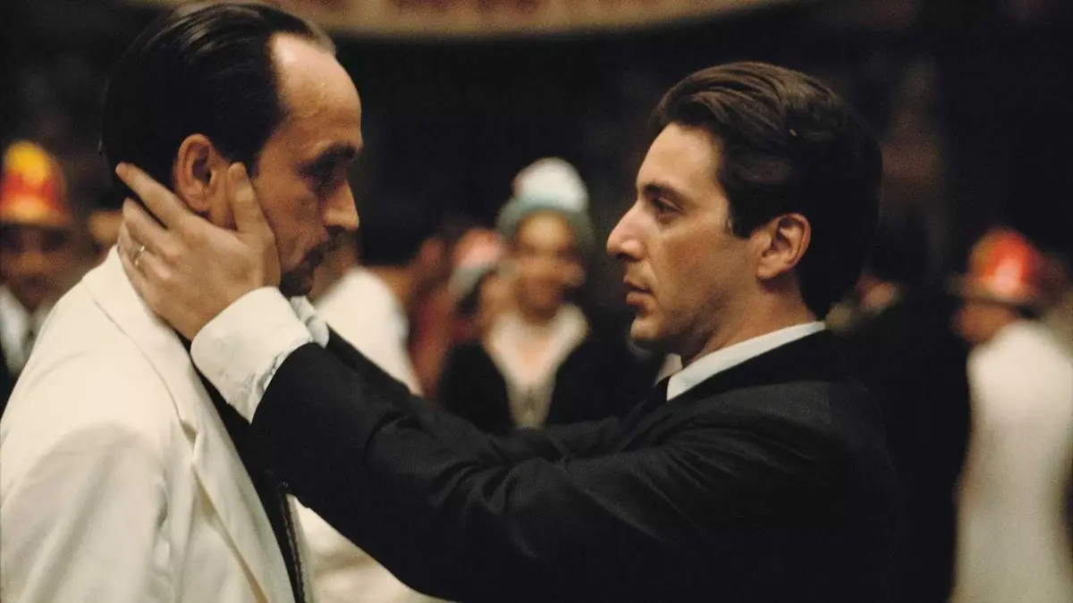 Al Pacino and John Cazale as Michael Corleone with Fredo in The Godfather Part II
