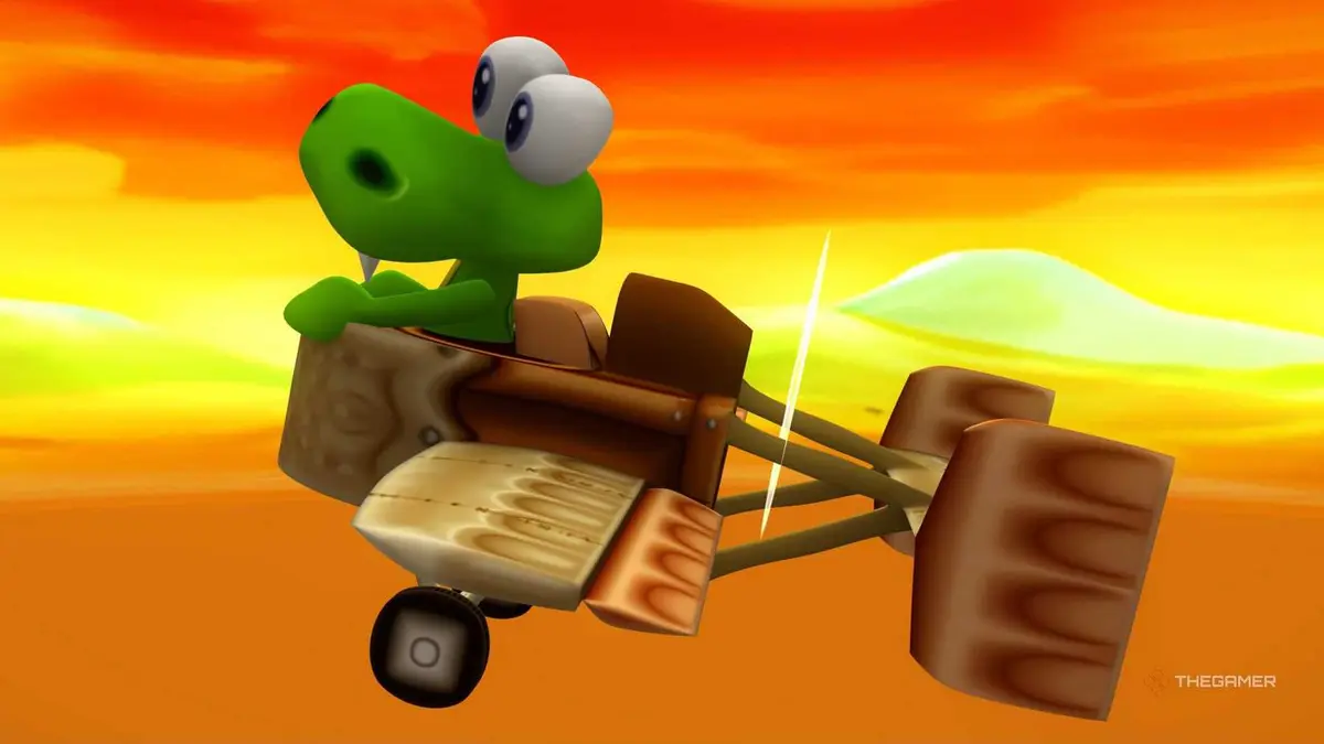 croc flying a plane in croc 2.