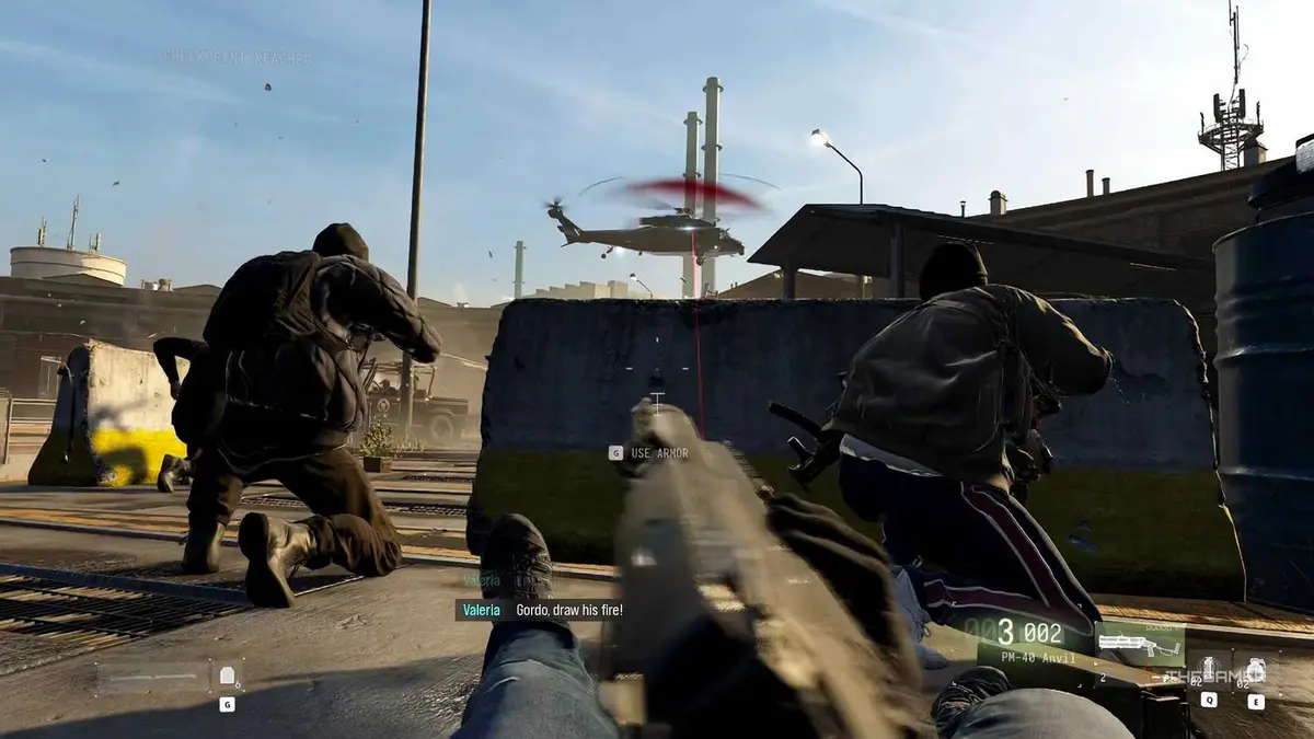 Shooting a plane in CoD MW4.