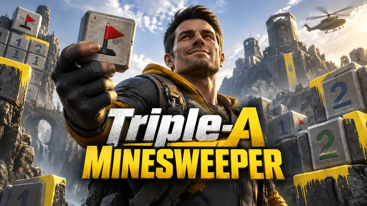 Сатирический проект Triple-A Minesweeper в стиле блокбастера с желтыми метками