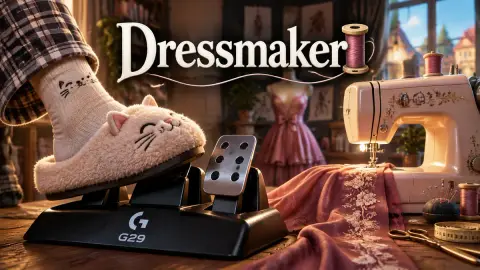 Игрок показал, как шьёт в Dressmaker педалью Logitech G29