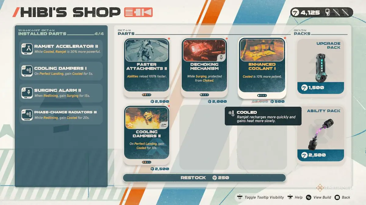 Galactic Racer Parts in Hibi's Shop