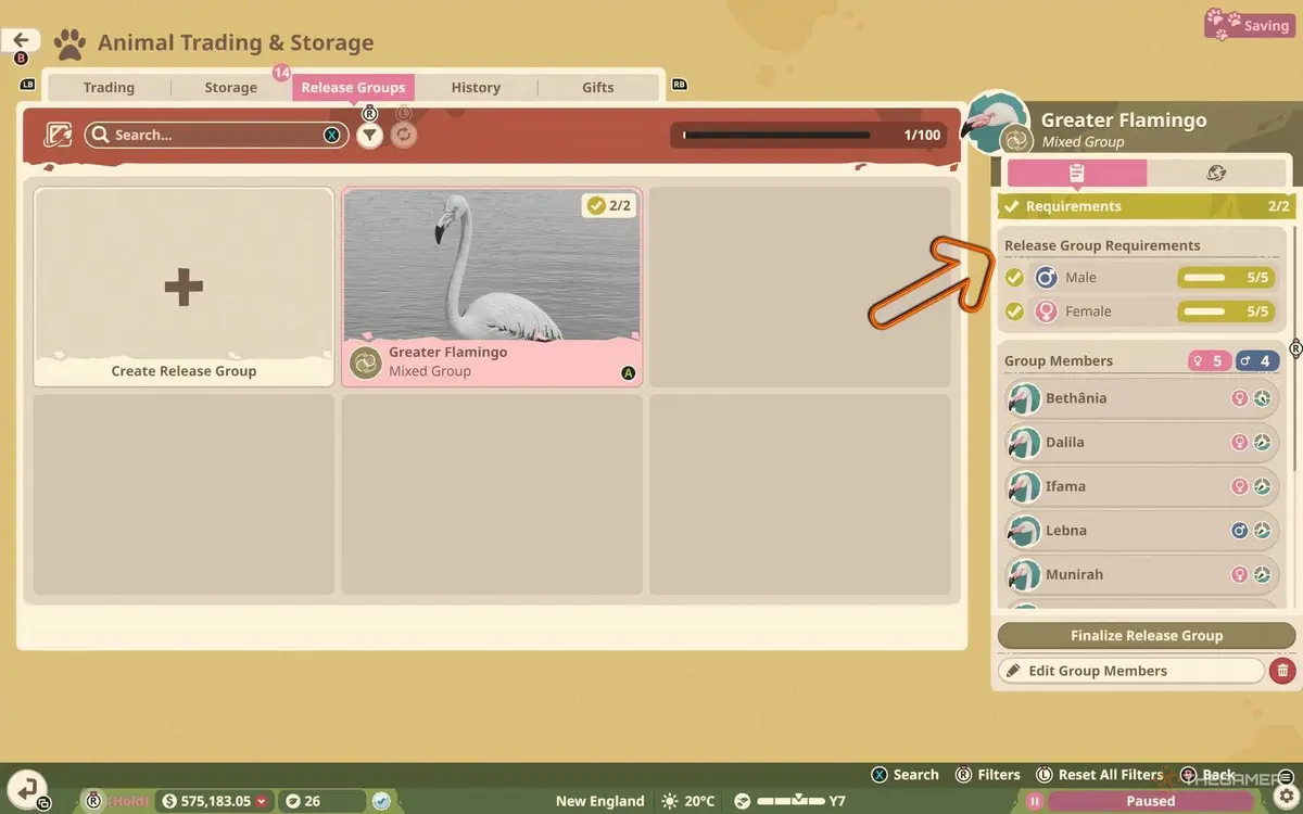 Greater Flamingo Research Group in Planet Zoo 2