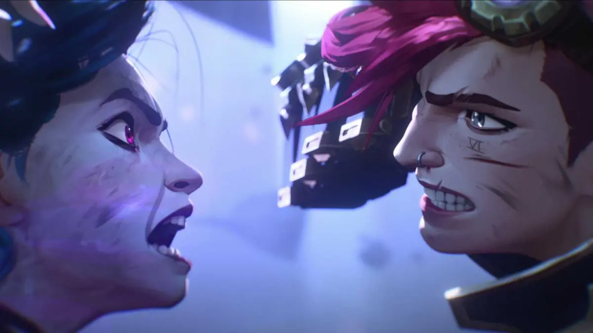 Two characters in each other's faces in Arcane
