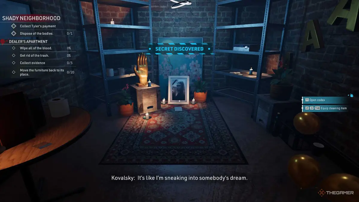 Kovalsky enters a hidden apartment and finds a secret in Crime Scene Cleaner