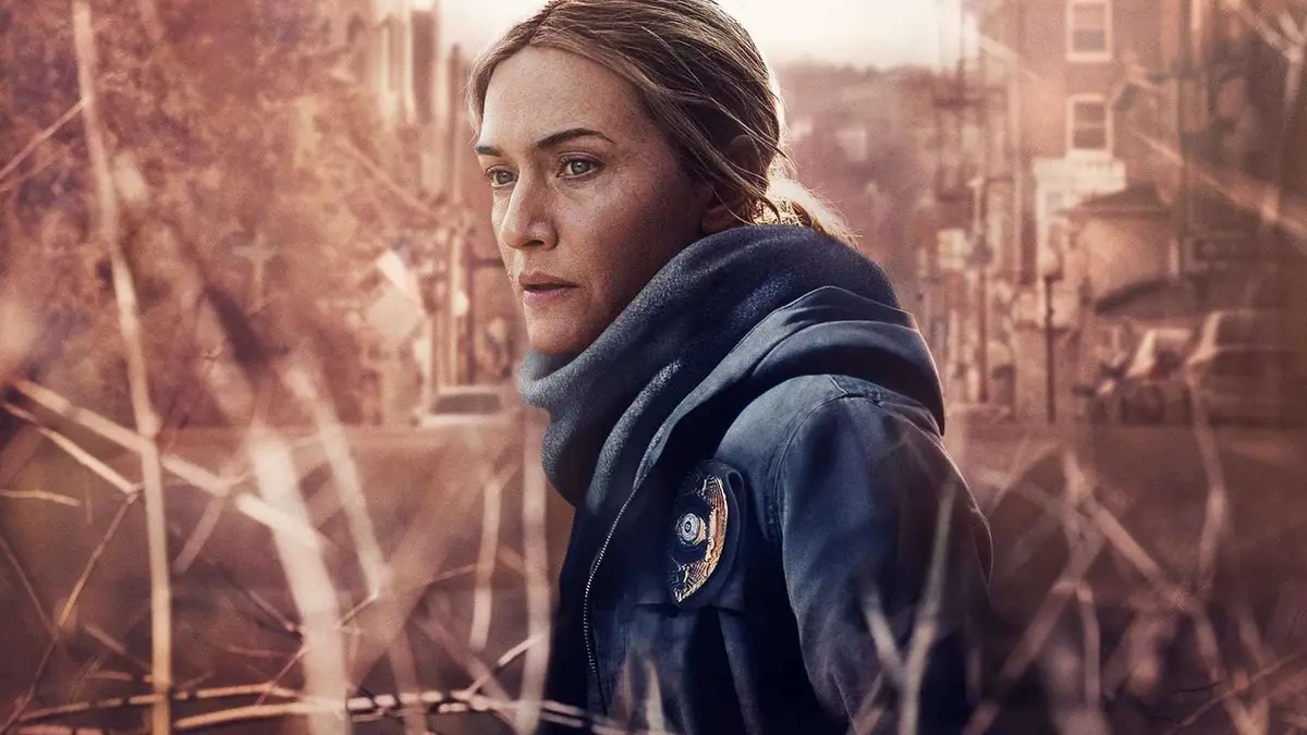 Kate Winslet on a poster for Mare of Easttown