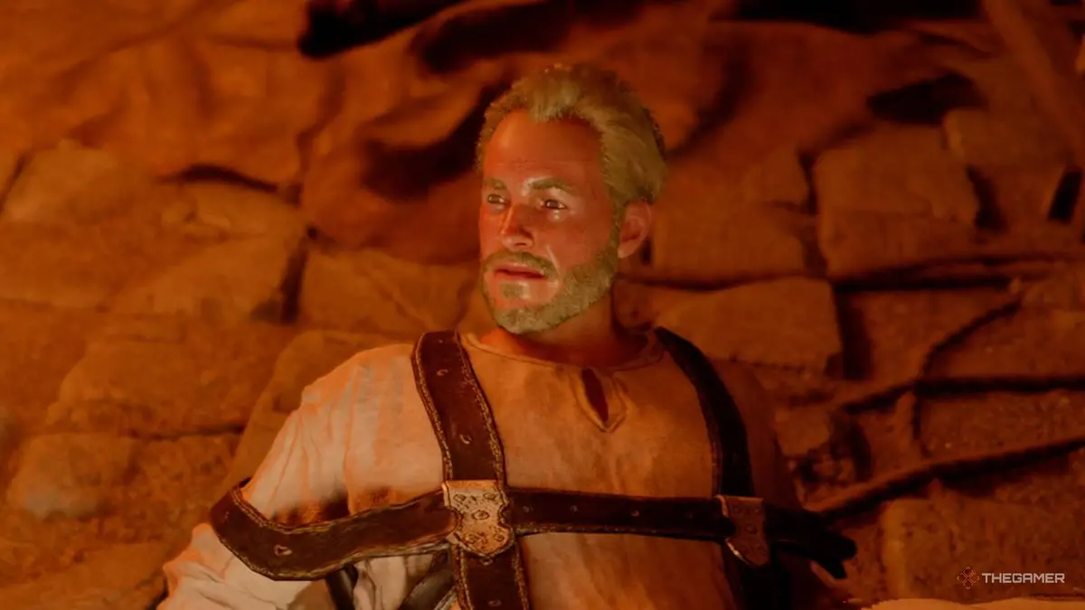 Crimson Desert Yann closeup in Familiar Curses quest.