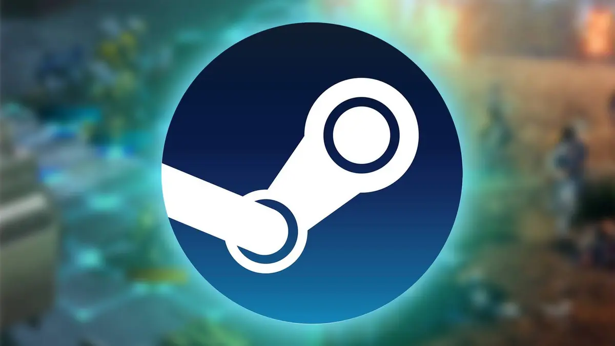 Steam logo with two games behind it