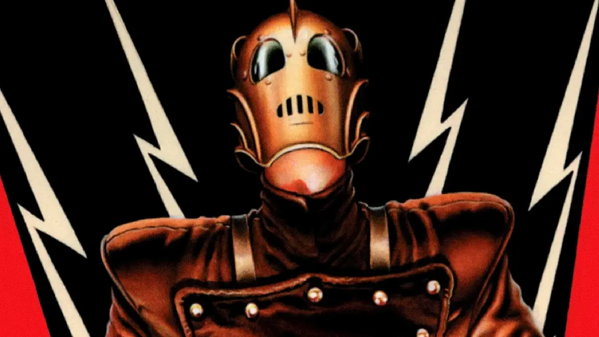 Cliff Secord soars to the skies in The Rocketeer comic cover