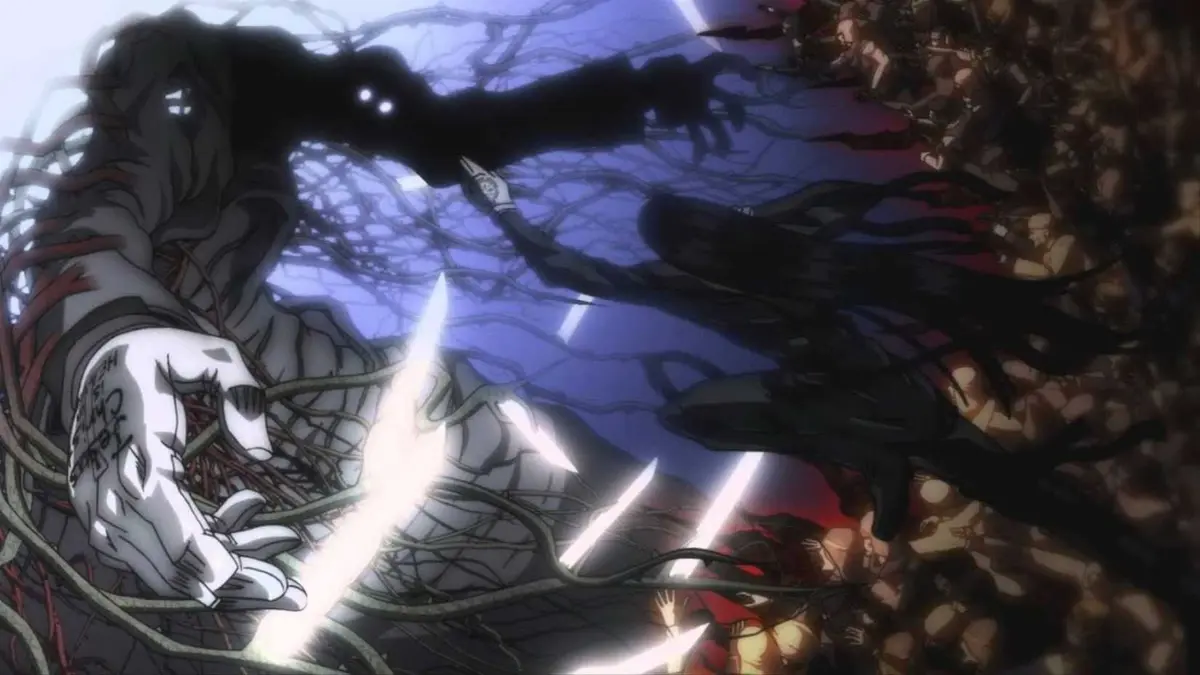 Alucard and Alexander Anderson fight in Hellsing Ultimate.
