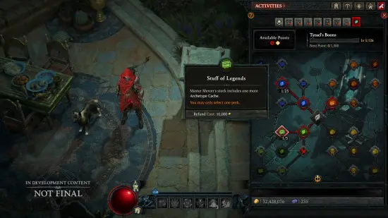 Diablo 4 Season 16 PTR - Tyrael's Boons, a new endgame meta progression system.