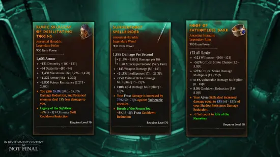 Diablo 4 Season 16 update - New 'Horadric Legendary' items.