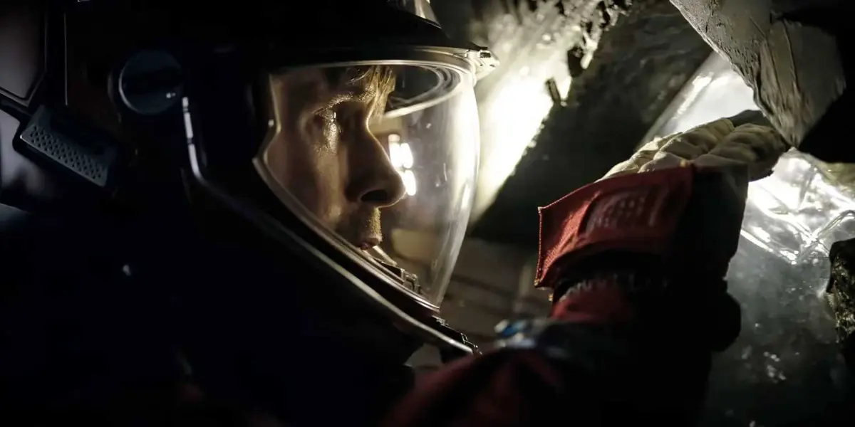 Dr. Ryland Grace in a space suit in Project Hail Mary.