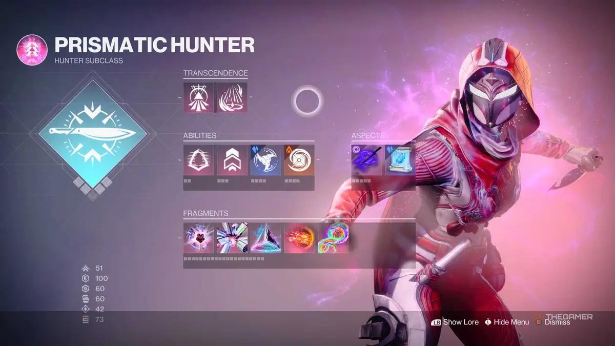 The Prismatic Hunter subclass in Destiny 2: The Final Shape.