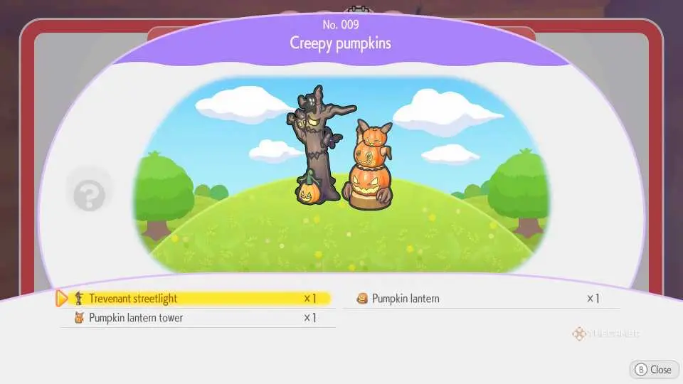 Creepy Pumpkins habitat in Pokemon Pokopia.