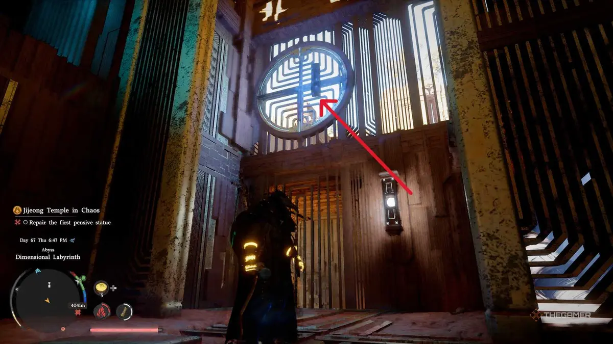 A player completing the Dimensional Labyrinth puzzle in Crimson Desert.