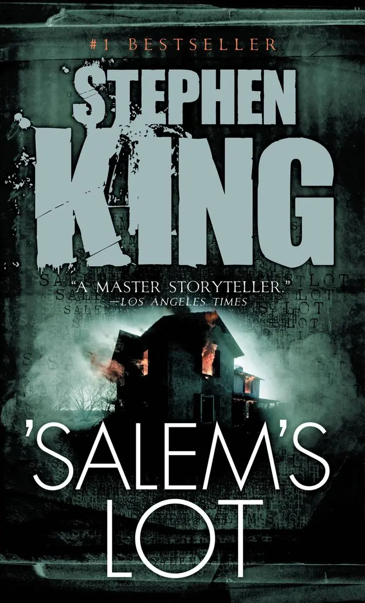 The book cover of Salem's Lot by Stephen Kings shows a house on fire