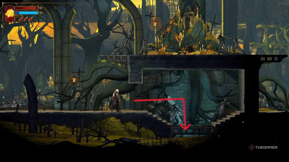 A player finding The Prophetess clues and defeating Medusa in Castlevania: Belmont's Curse.