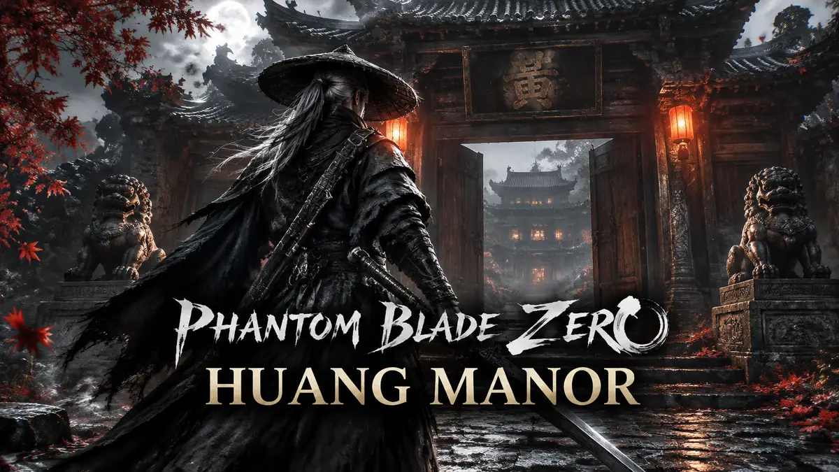 Воин Soul с клинком у ворот старинного китайского поместья Huang Manor, Phantom Blade Zero, key art