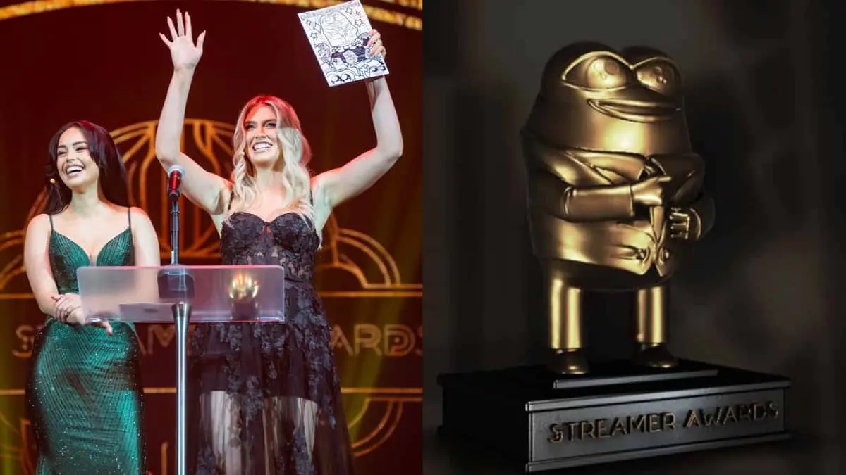 QTCinderella with Streamer Awards trophy