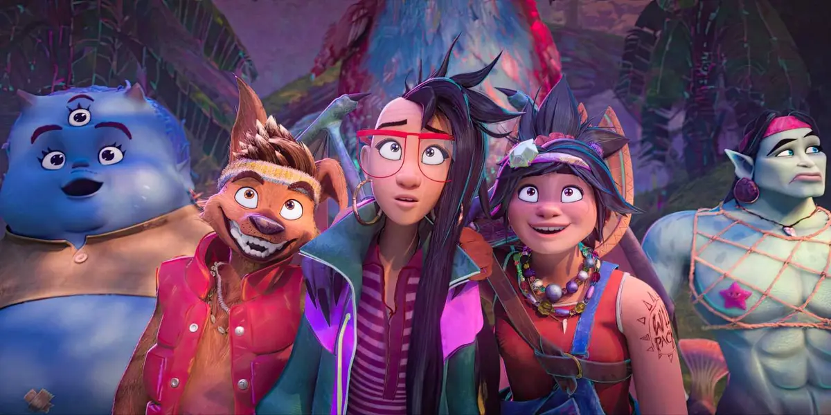 The members of the Wild Pack standing together in Forgotten Island.
