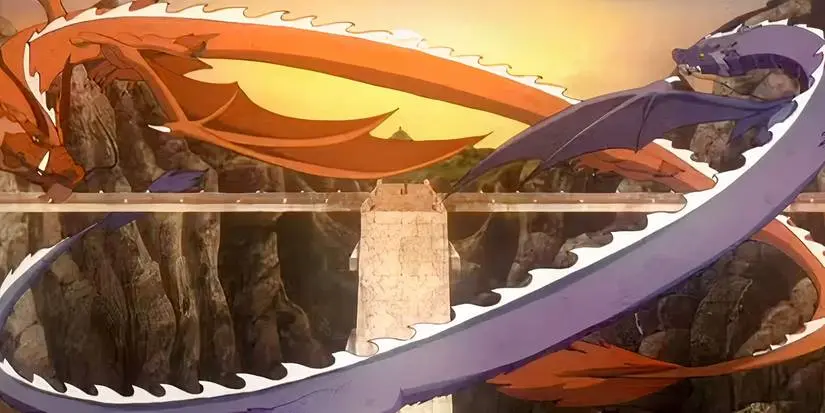 Ran and Shaw the two ancient dragons in Avatar The Last Airbender
