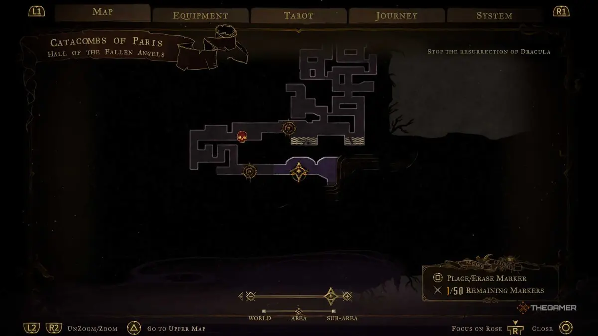 The location of the Whip weapon in Castlevania Belmont’s Curse.