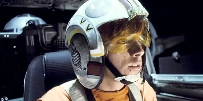 Luke Skywalker Flying in the Death Star Battle in Star Wars A New Hope