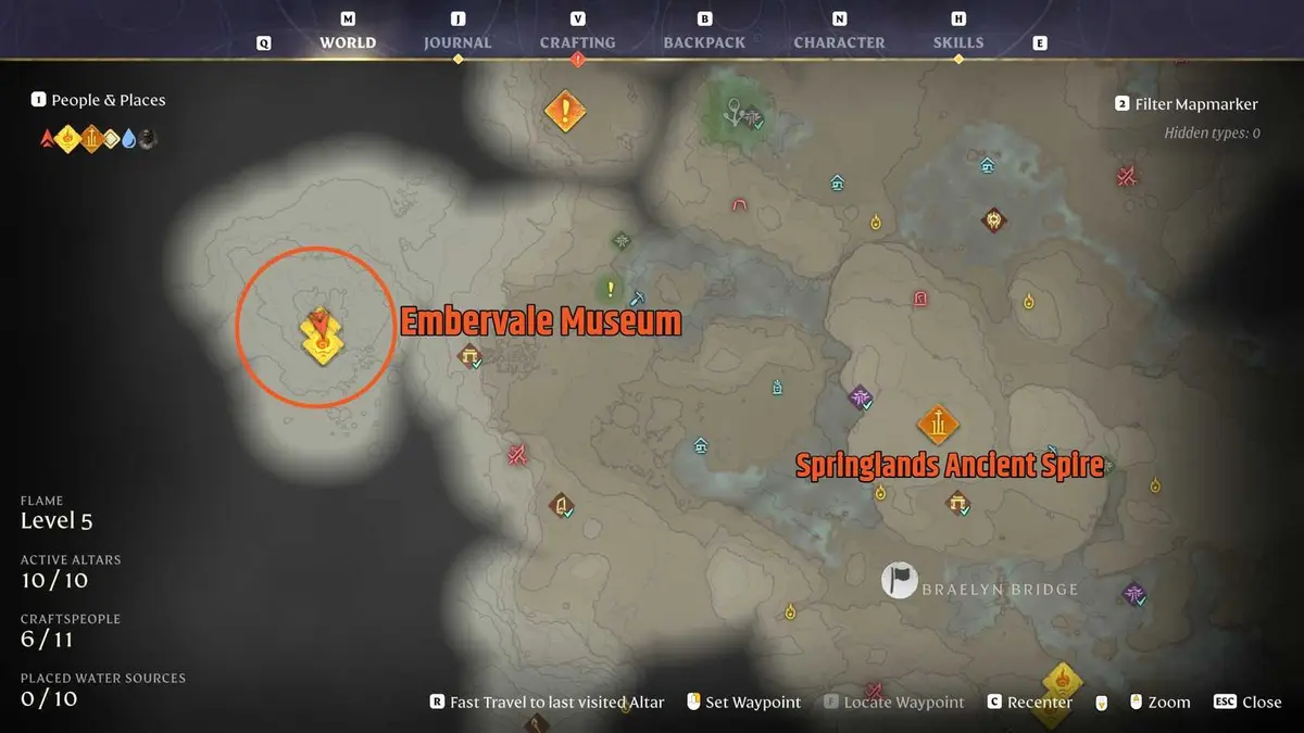 Enshrouded Embervale Museum map location