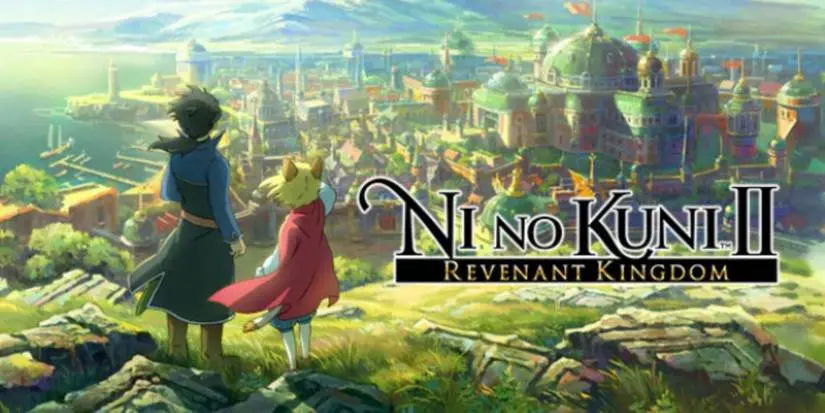 Ni No Kuni II- Revenant Kingdom characters look over the kingdom