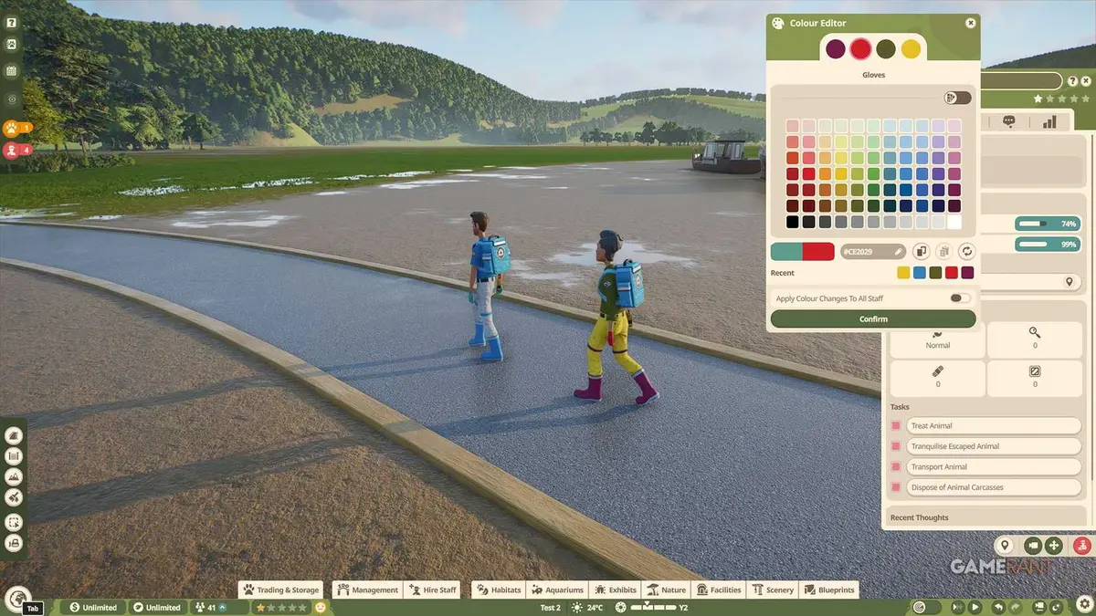 Planet Zoo 2 - Change Staff Uniform Colors