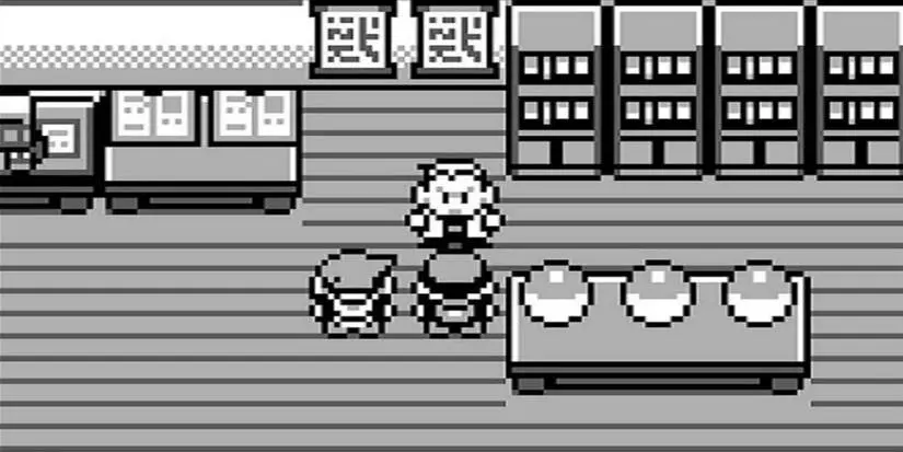Professor Oak speaking to Red and Blue in his lab before they select their starter Pokemon in Pokemon Red & Blue