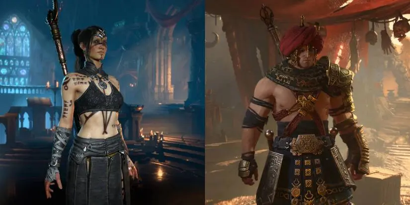 Diablo 4 Character Art Sorceress Barbarian