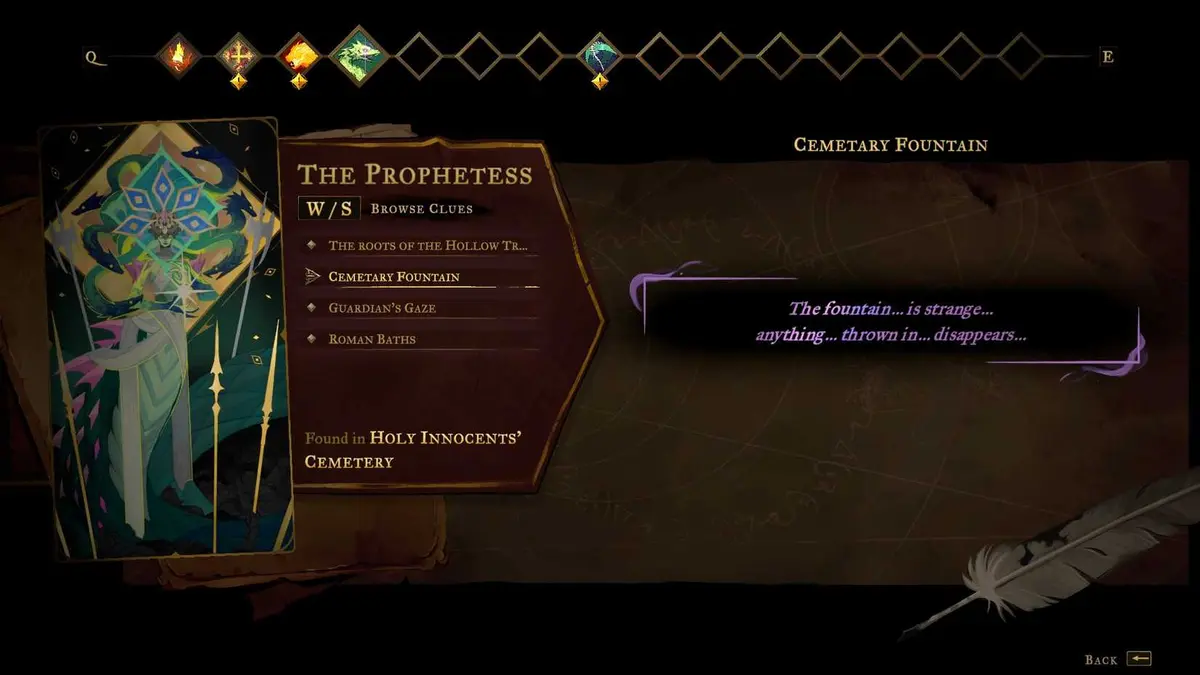 Castlevania Belmont's Curse The Prophetess Clue